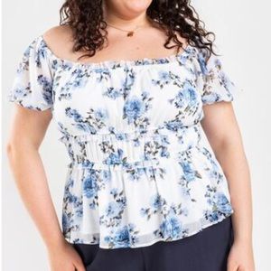 Francesca’s Floral Smocked Top